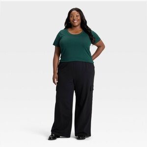 Ava & Viv Wide-leg Cargo Pull-on Pants NWT